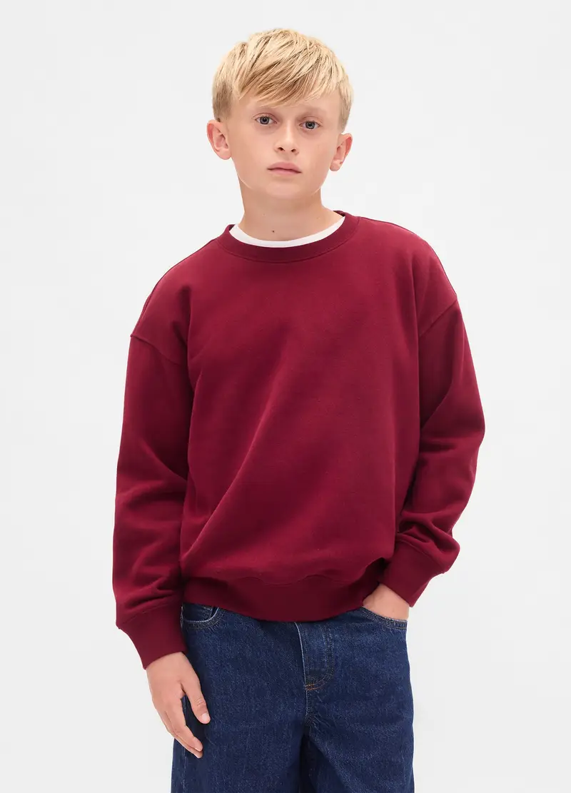 GAP KIDS Felpa Rossa Girocollo, Bambino, Rosso