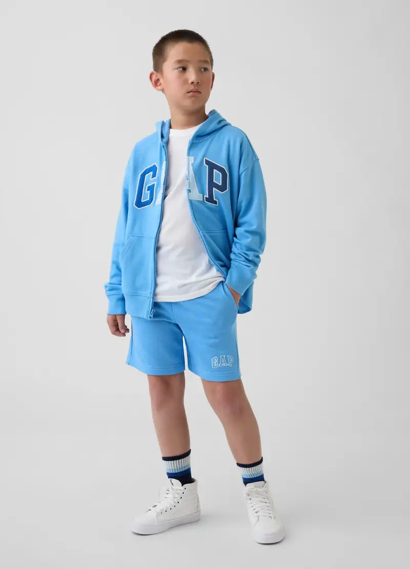 GAP KIDS Shorts In Misto Cotone Con Logo Regular Fit, Bambino, Azzurro