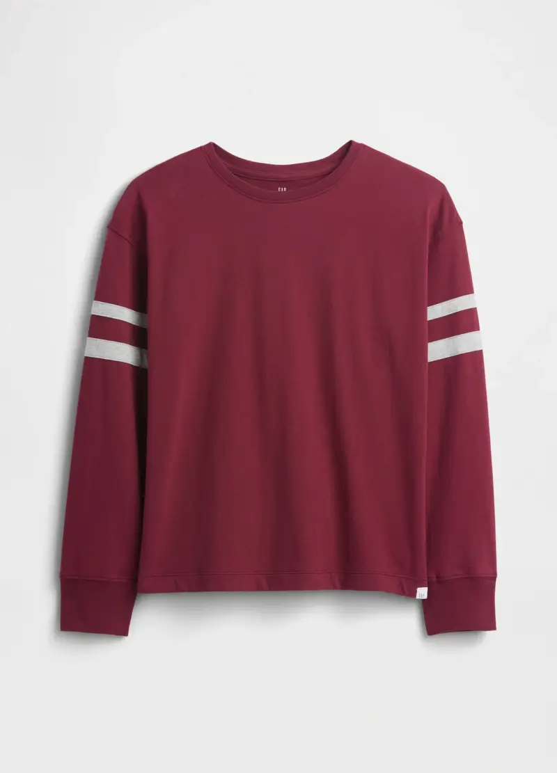 GAP Maglietta a maniche lunghe rossa in cotone, Bambino, Rosso