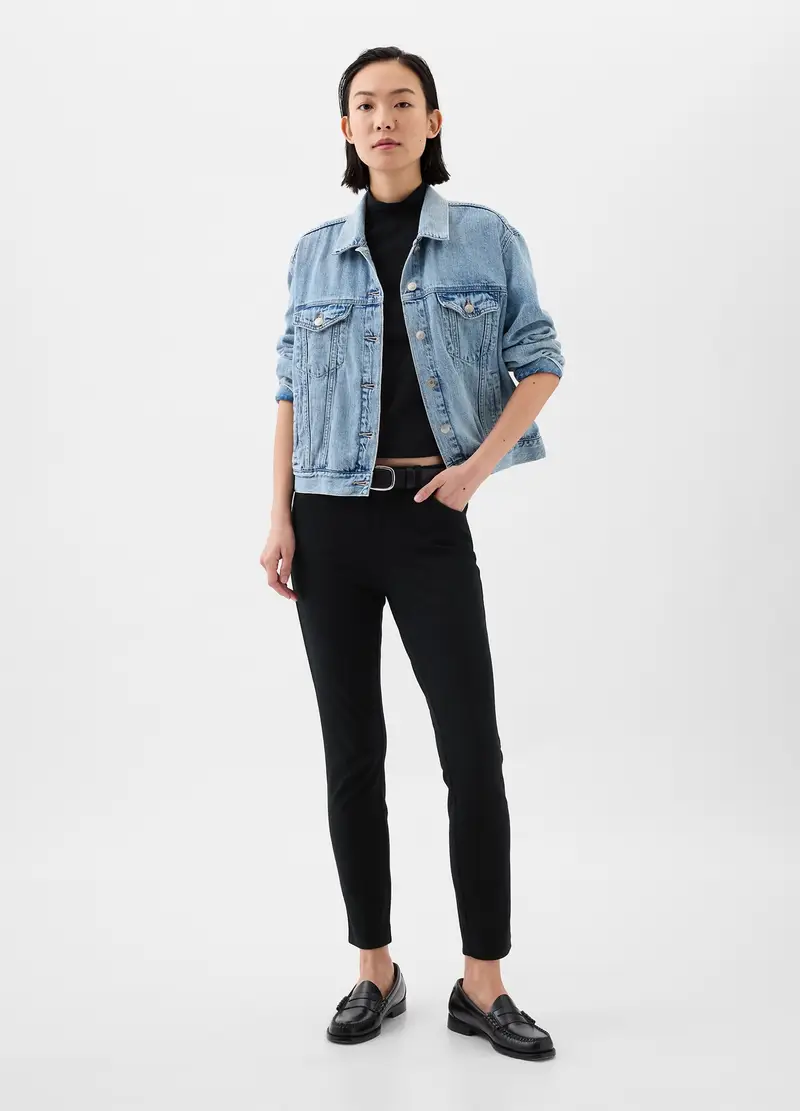 GAP, Pantalone A Sigaretta In Cotone Stretch, Donna, Nero, Taglia: 46