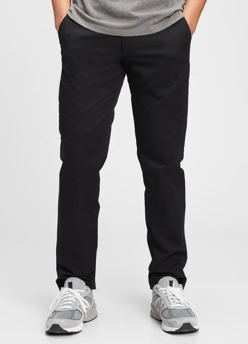 GAP Pantaloni Chino Straight Fit In Cotone Stretch, Uomo, Nero, x
