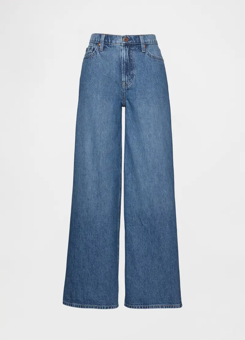 GAP Pantaloni Denim A Zampa D elefante In Cotone, Donna, Denim