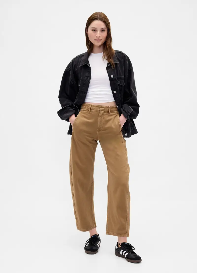 GAP Pantaloni In Cotone, Donna, Marrone