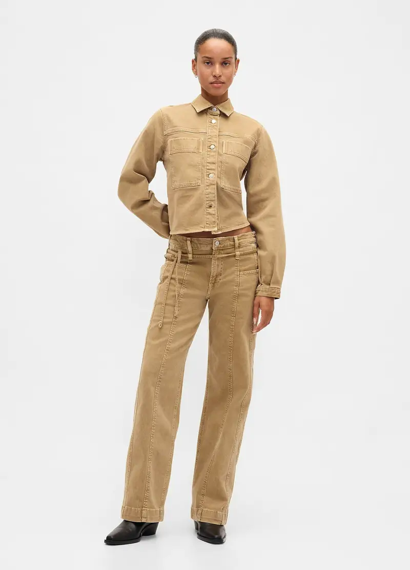 GAP Pantaloni In Cotone Elasticizzato, Donna, Beige