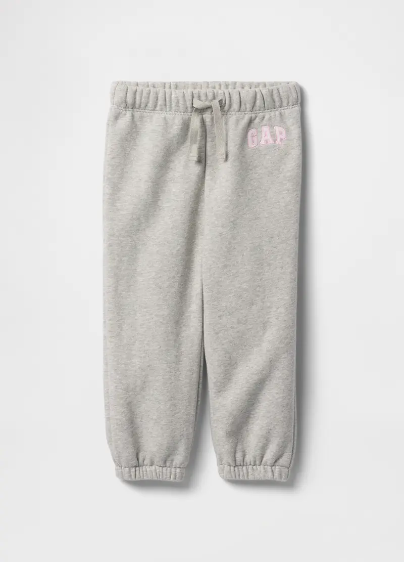 GAP Pantaloni in misto cotone con logo regular fit, Bambina, Grigio chiaro melange