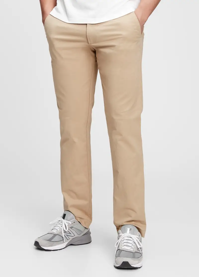 GAP Pantaloni Straight Fit In Cotone Stretch, Uomo, Marrone