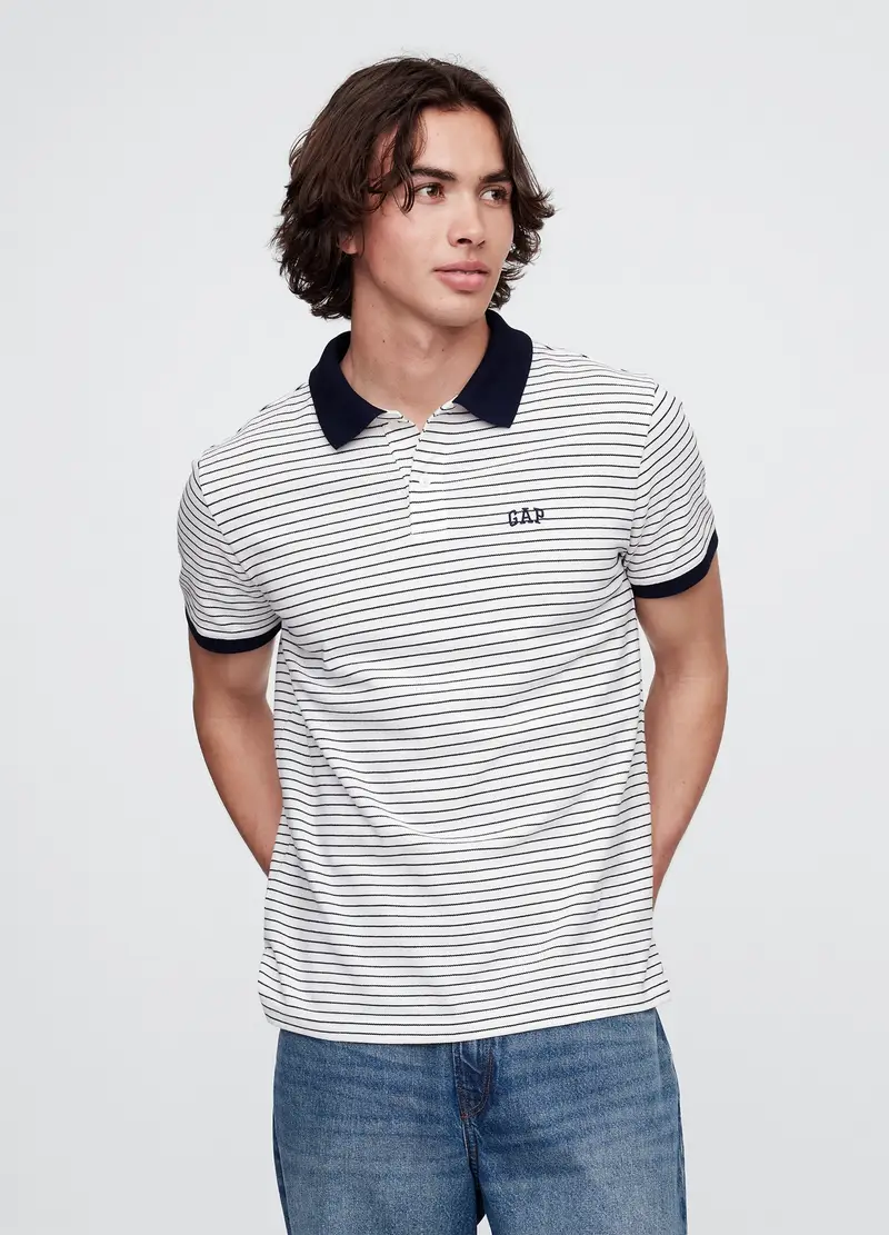 GAP Polo In Cotone Elasticizzato, Uomo, Bianco