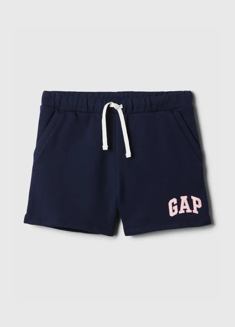 GAP Shorts in French Terry stampa logo, Bambina, Blu scuro, /99-114