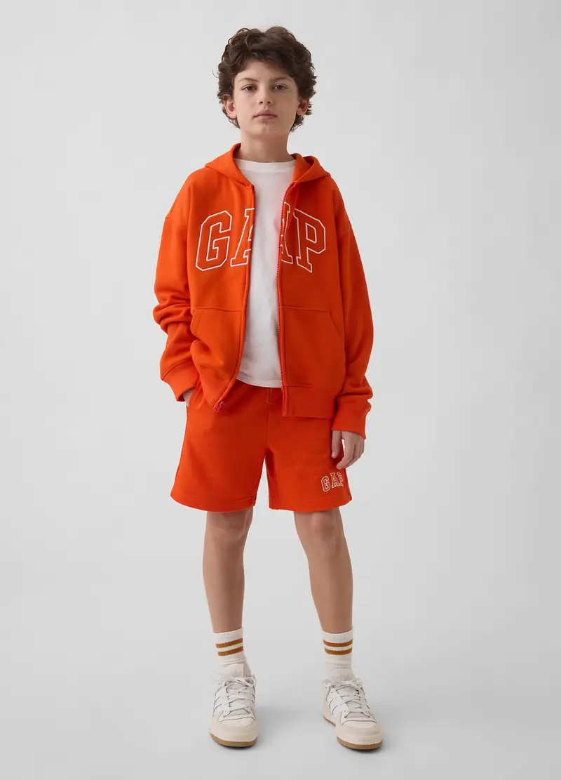 GAP Shorts in misto cotone con logo regular fit, Bambino, Arancione fluo