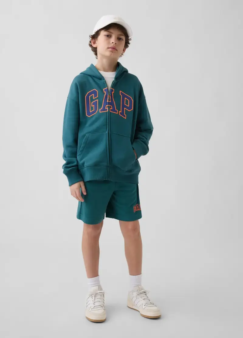 GAP Shorts in misto cotone con logo regular fit, Bambino, Verde foglia