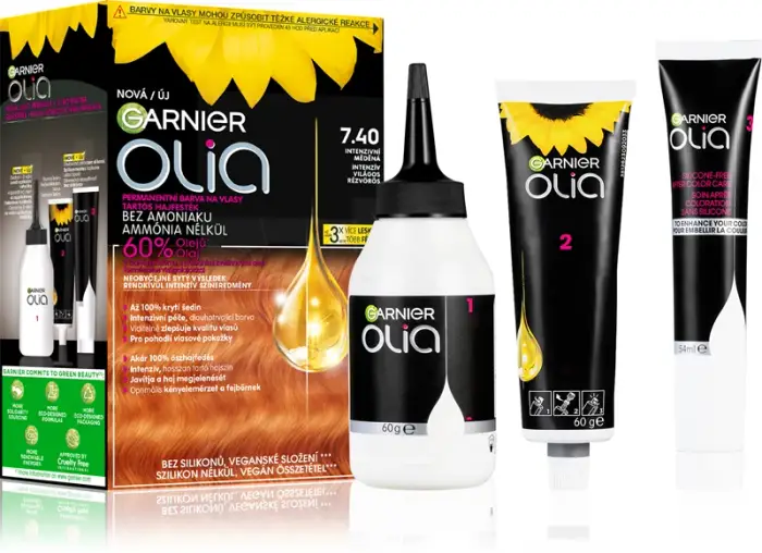 Garnier Olia Big Kit tinta permanente per capelli colore 7 40 rame intenso