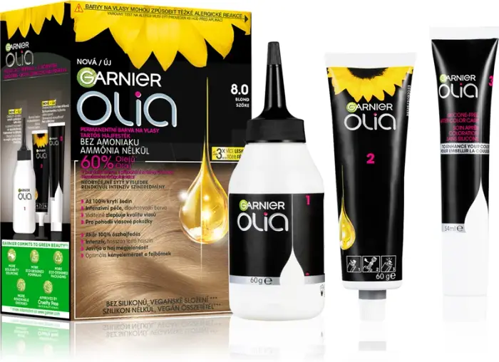 Garnier Olia - Colorazione permanente per capelli grassi senza ammoniaca 8 0 biondo