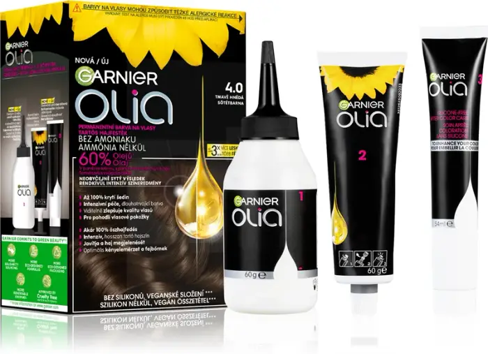 Garnier Olia - Colore permanente dei capelli grassi senza ammoniaca 4 0marrone scuro