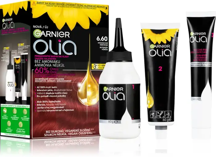Garnier Olia - Colore permanente dei capelli grassi senza ammoniaca 6 60 rosso intenso
