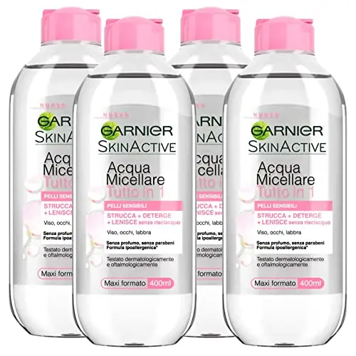 Garnier SkinActive Acqua Micellare Tutto in 1 per Pelli Sensibili Azione Struccante Detergente Lenitiva Senza