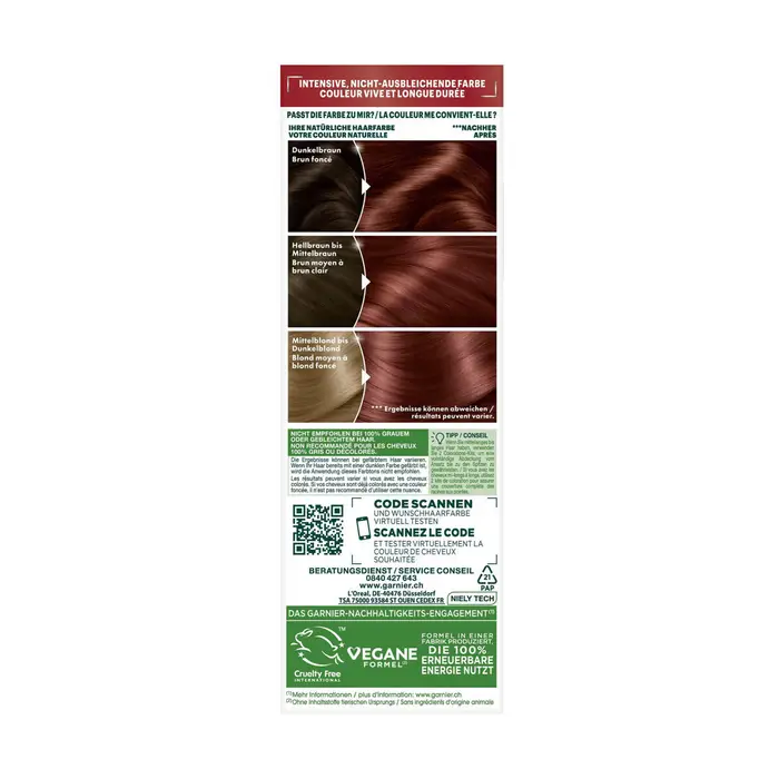Garnier Tinta Permanent Hair Color Nutrisse Ultra Color - 5 64 Rouge Rosso