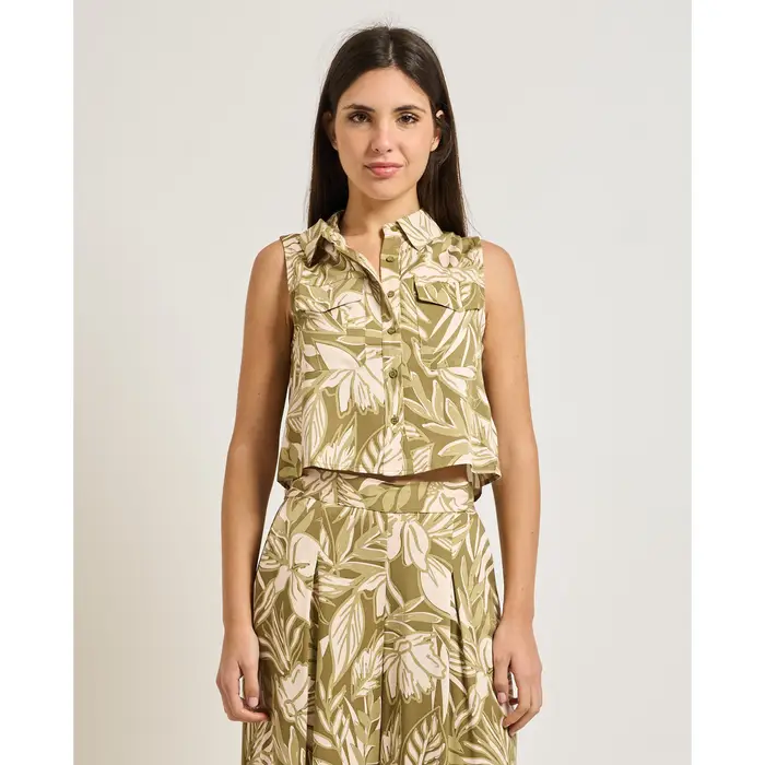 Gaudi Camicia Camicia donna a fantasia floreale Verde