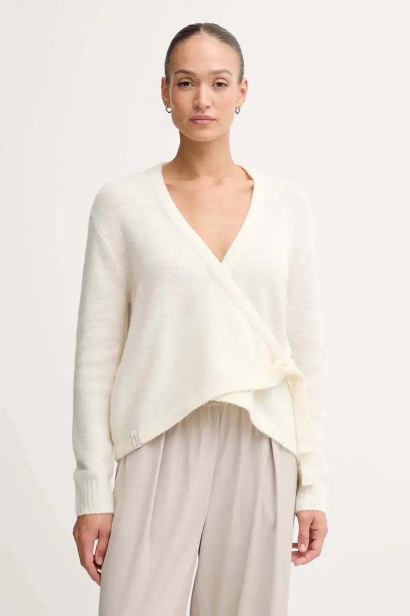 Gaudi cardigan con lana colore beige 521FD53010