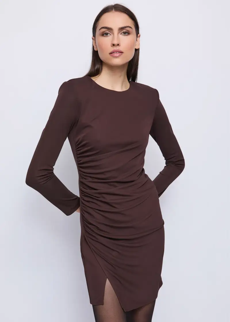 Gaudì Fashion Abito marrone da donna drappeggiato