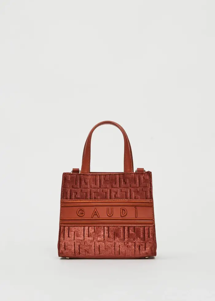 Gaudì Fashion Borsa top handle arancione in velluto Multicolore