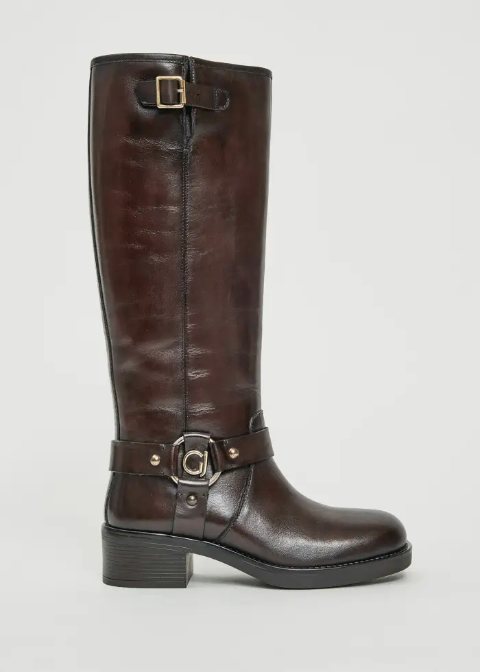 Gaudì Fashion Stivale marrone in vera pelle Multicolore