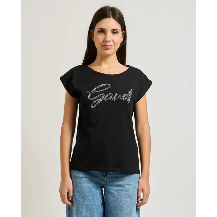 Gaudi T-shirt T-shirt donna con strass Nero