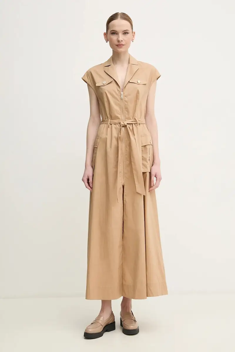 Gaudi vestito in cotone colore beige 511FD15014