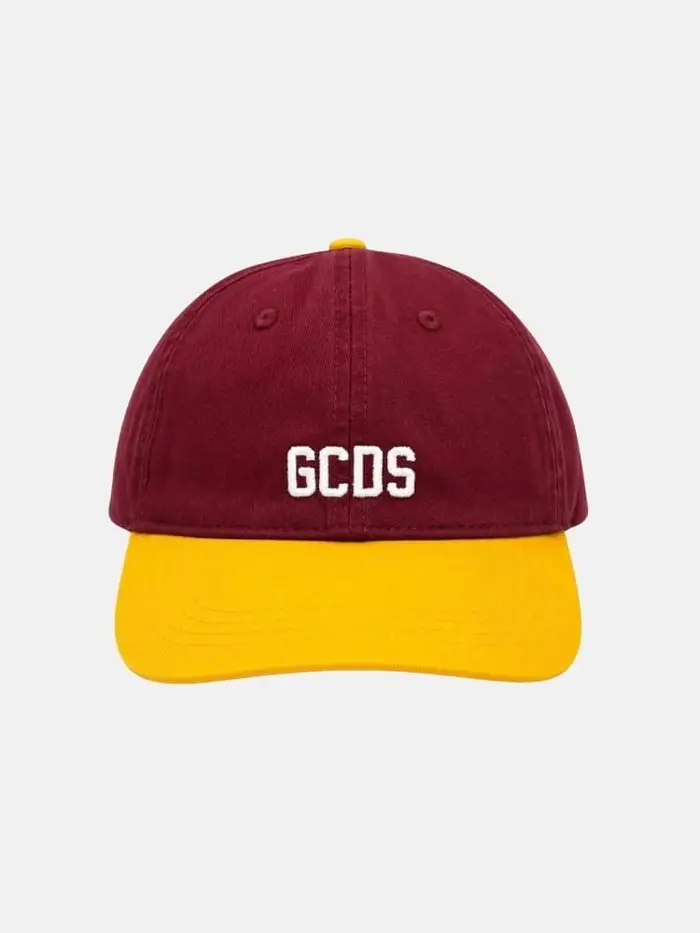 Gcds cappello bordeaux bambino unisex con logo