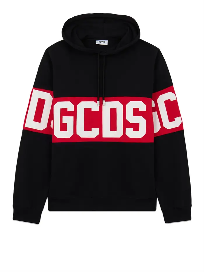 felpa cappuccio gcds da uomo - nero
