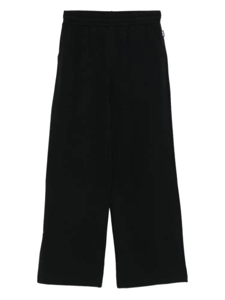 pantalone nero bambina tuta in cotone logo a contrasto