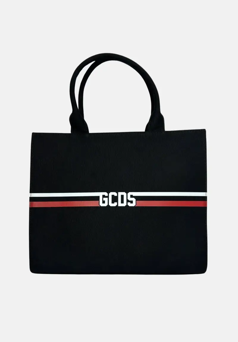 GCDS Shopper nera da donna con logo