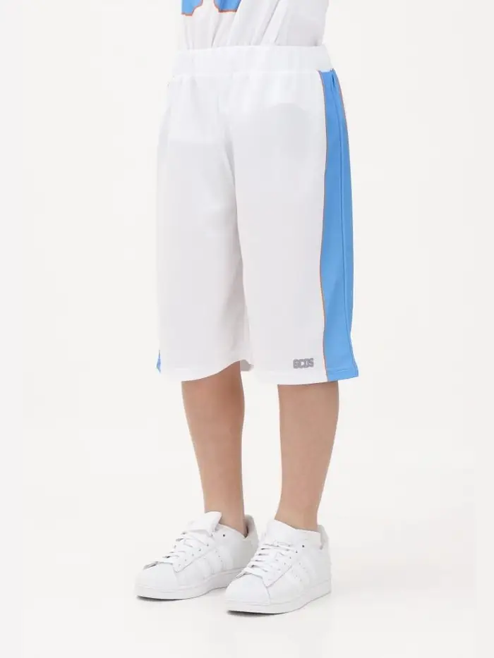 Gcds shorts bianco bambino unisex con logo