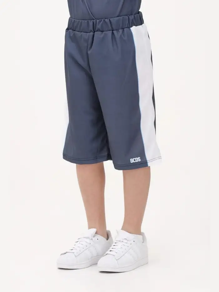 Gcds shorts grigio bambino unisex con logo