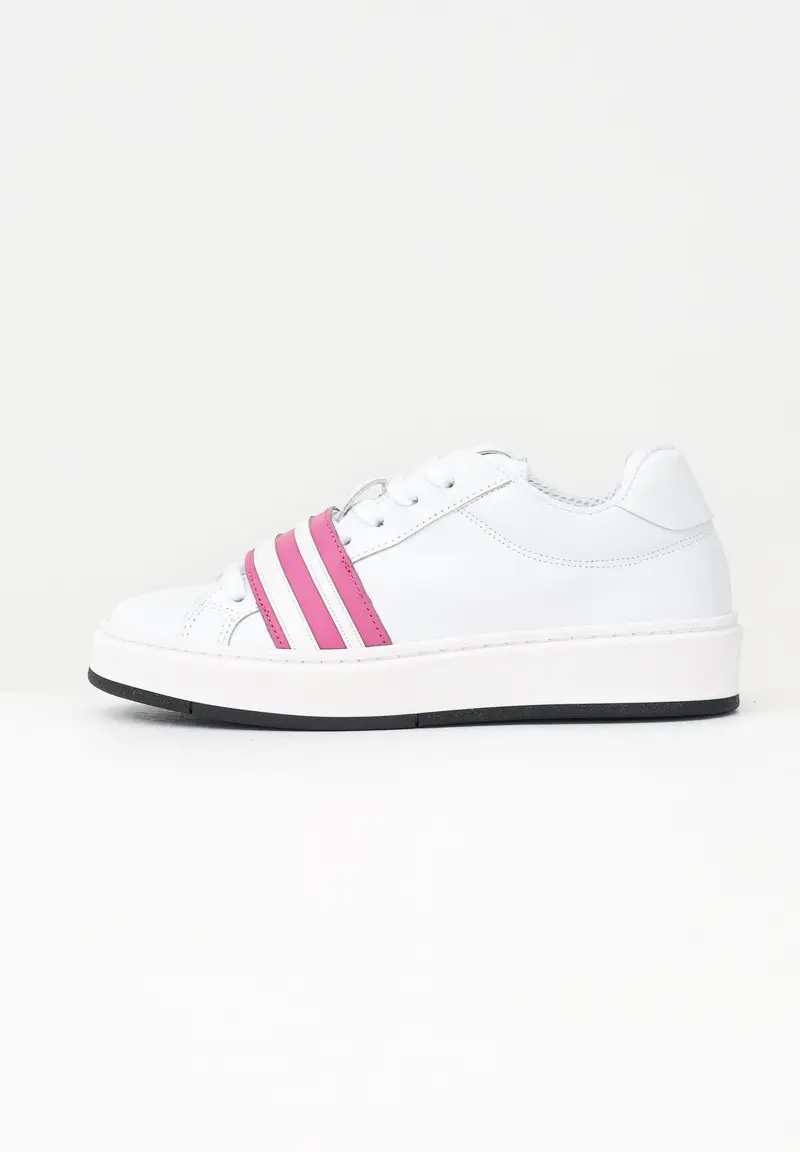 GCDS Sneakers bianche da uomo con fascia a strappo logata