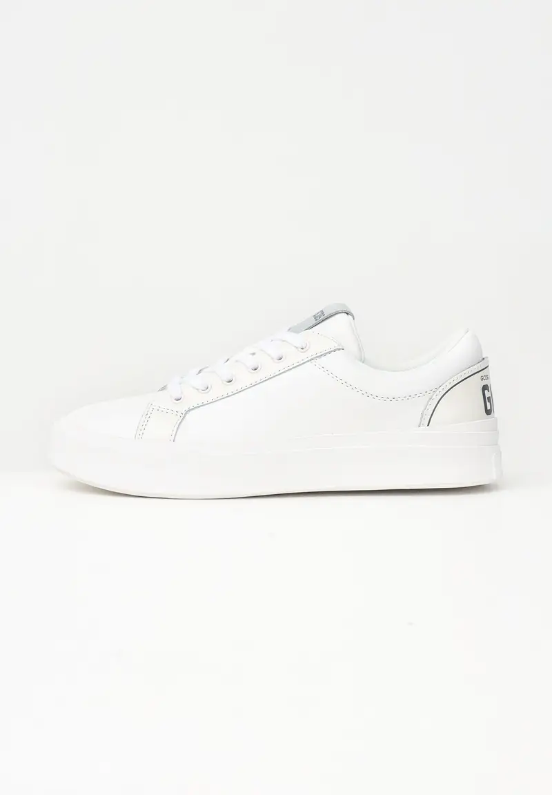 GCDS Sneakers bianche da uomo con stampa logo