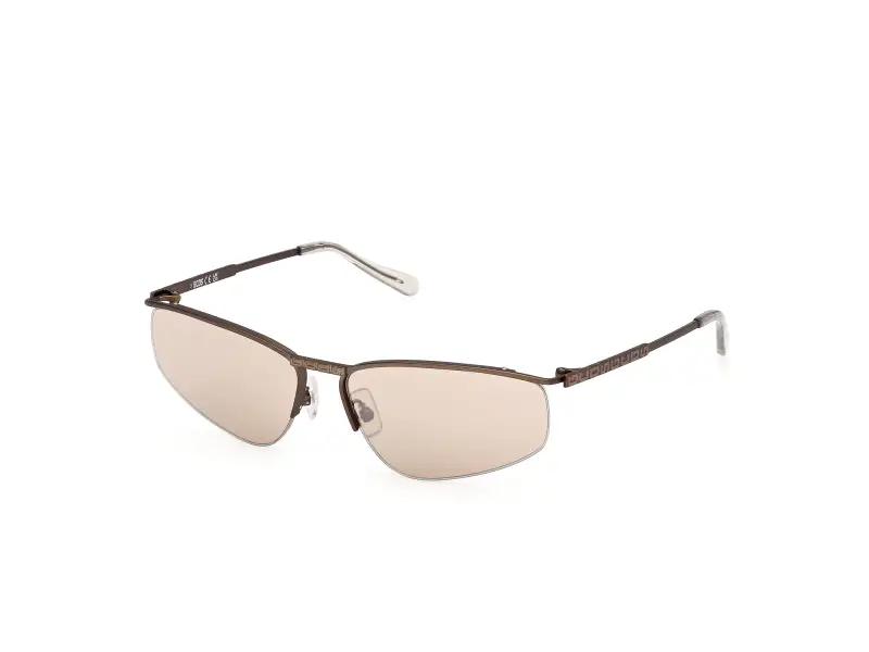 GCDS Unisex GD0071 35G Occhiali da sole Metallo Bronzo Marrone Geometrica Normale