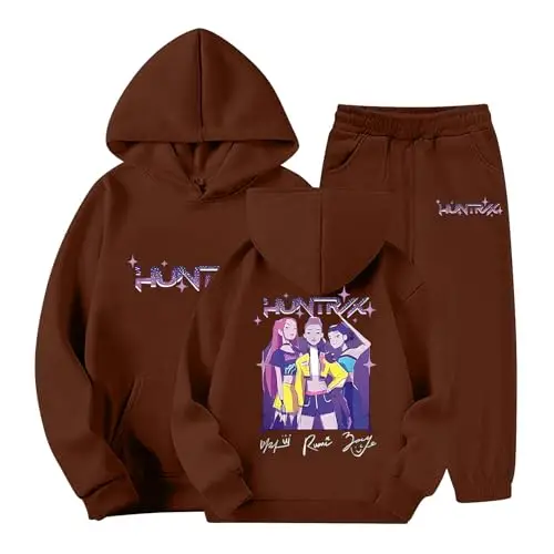 Generico K-Pop Hunters Tuta Ragazze 2-13 Anni Anime Huntrix K-p-o-p Tute da Sportiva Tracksuit Y2K Streetwear per