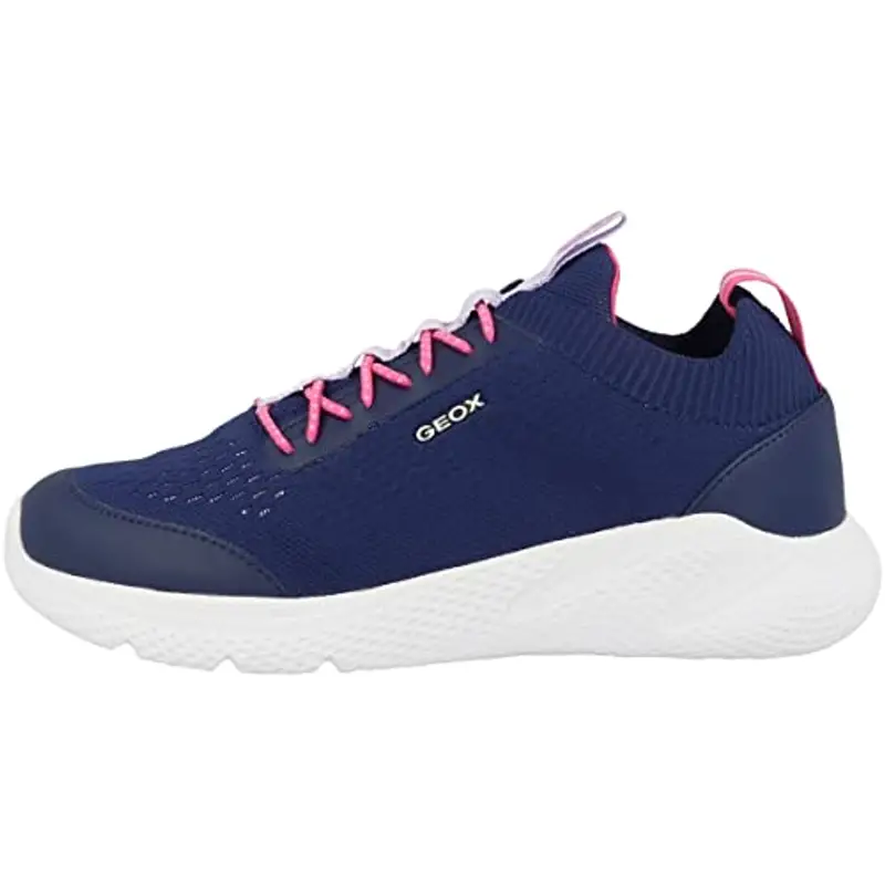 Geox Bambina J Sprintye Girl B Sneakers Bambine e ragazze, Blu/Rosa (Navy/Fuchsia), 32 EU
