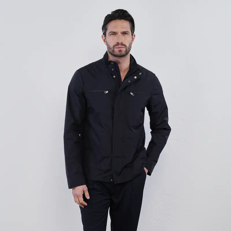 GEOX Giacca blu da uomo con zip e doppia tasca