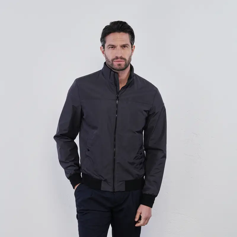 GEOX Giacca blu da uomo con zip e tasche