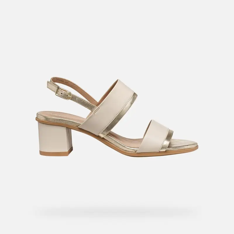 Geox Scarpe Aurely 50 Donna Bianco Latte/oro Chiaro