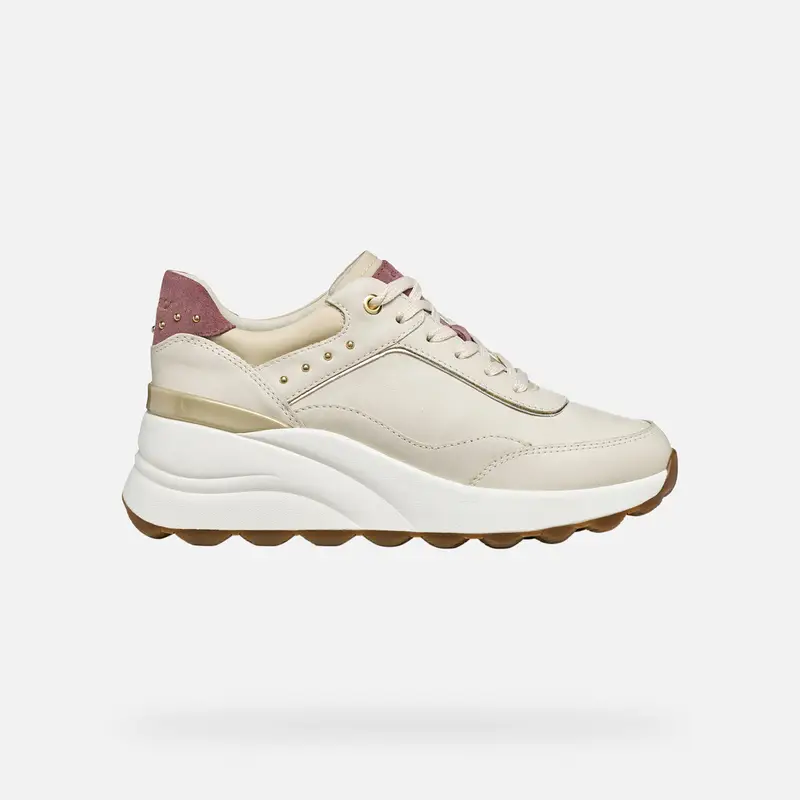 Geox Scarpe Spherica Ec13 Donna Bianco Latte/rosa Antico