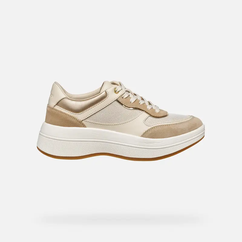 Geox Scarpe Spherica Ecub-3 Donna Beige/bianco Latte