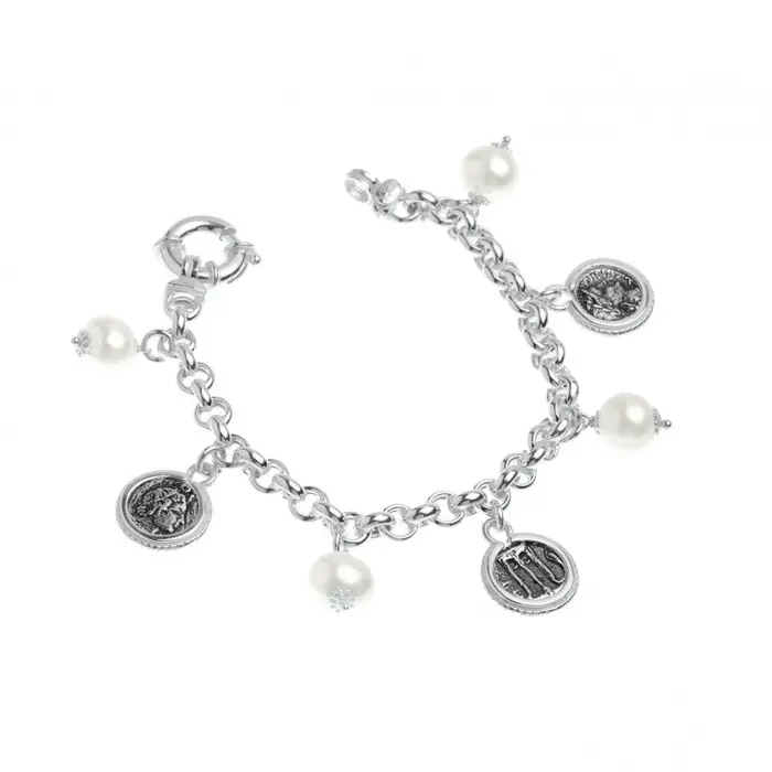 GERARDO SACCO Bracciale Perle E Monete - Gs 40017B