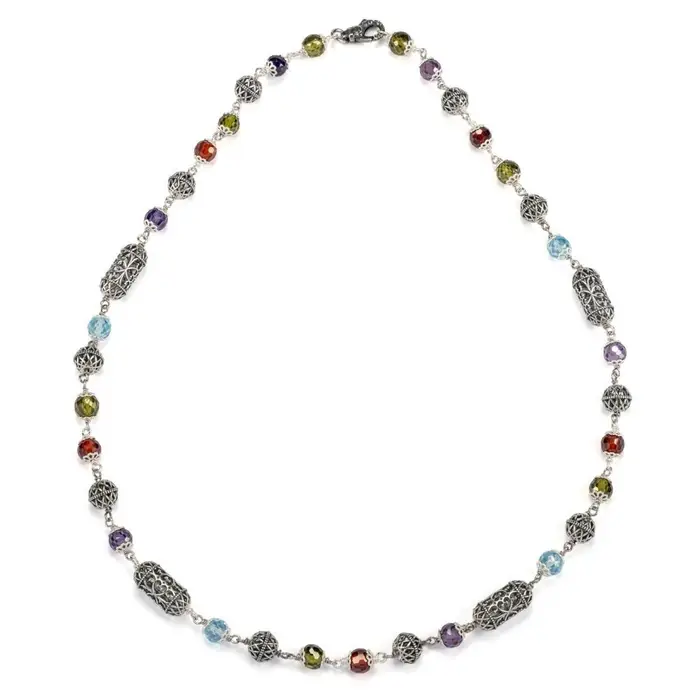 GERARDO SACCO Collana In Arg 925/000 Sinacoli Elementi Traforati