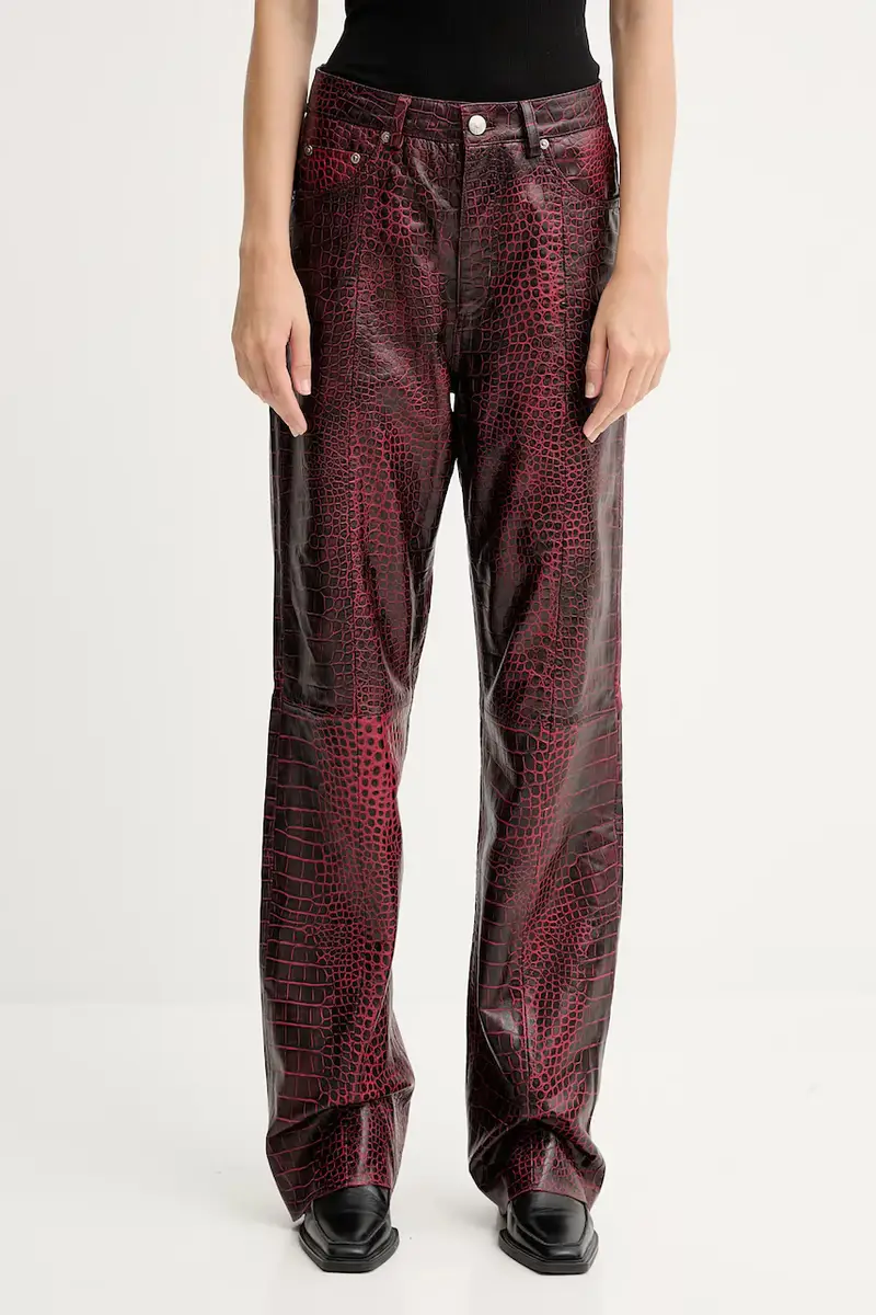 Gestuz pantaloni in pelle donna colore rosso 10910742