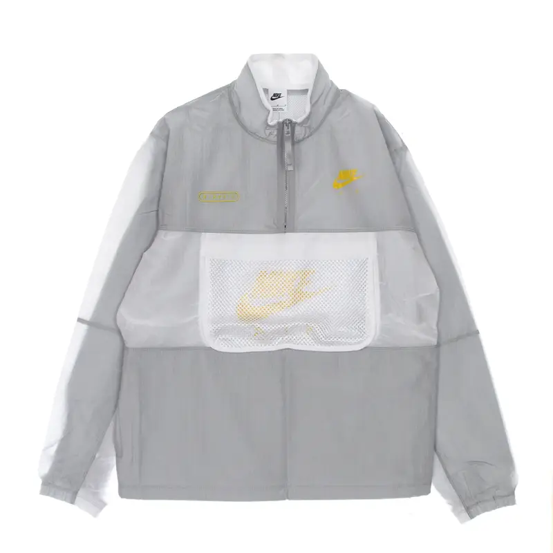Nike Giacca a Vento Infilabile Uomo Air Woven Lined Jacket Lt Smoke Grey/white/vivid Sulfur