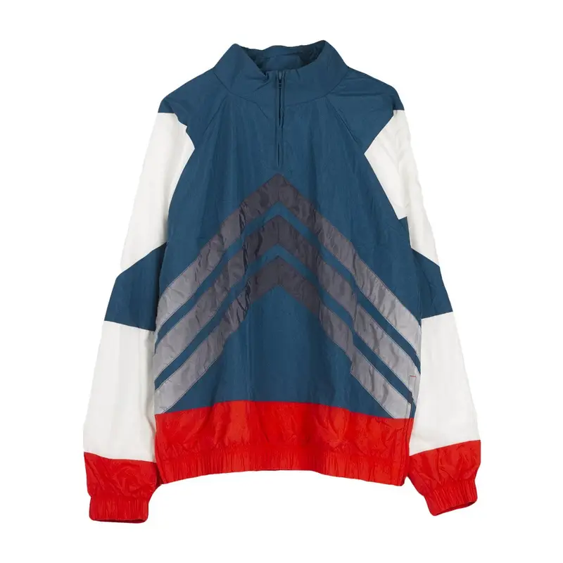 Adidas Giacca a Vento Infilabile Uomo V Stripes Wb Blue/hi Res Red