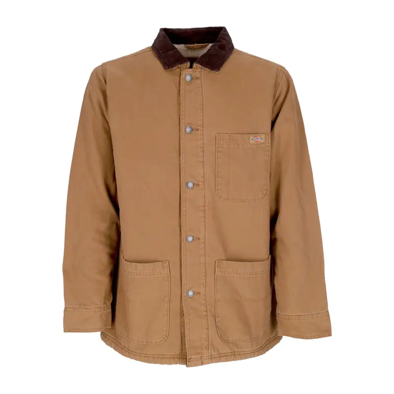Dickies Giacca Workwear Uomo Duck Canvas Chore Coat Stone Washed Brown Duck