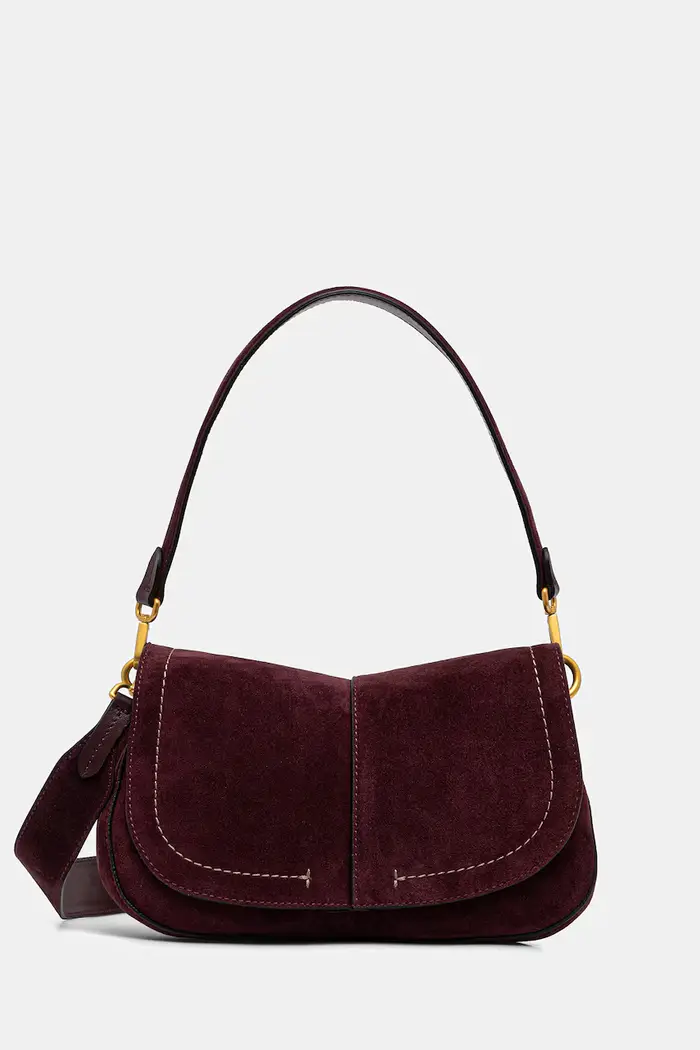 Gianni Chiarini borsa a tracollo da donna in camoscio HELENA ROUND Granata